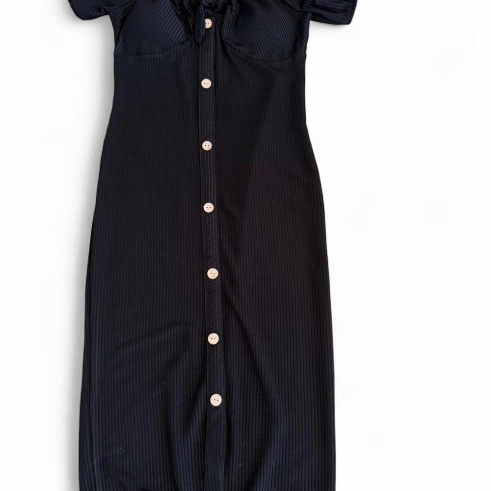 Coquette Classicore Cottagecore Goth Black Midi Sweetheart Neckline Dress